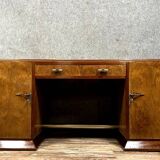 Art Deco period center desk in walnut and burr walnut circa 1940