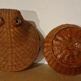 Vintage rattan rattan box varnished PM