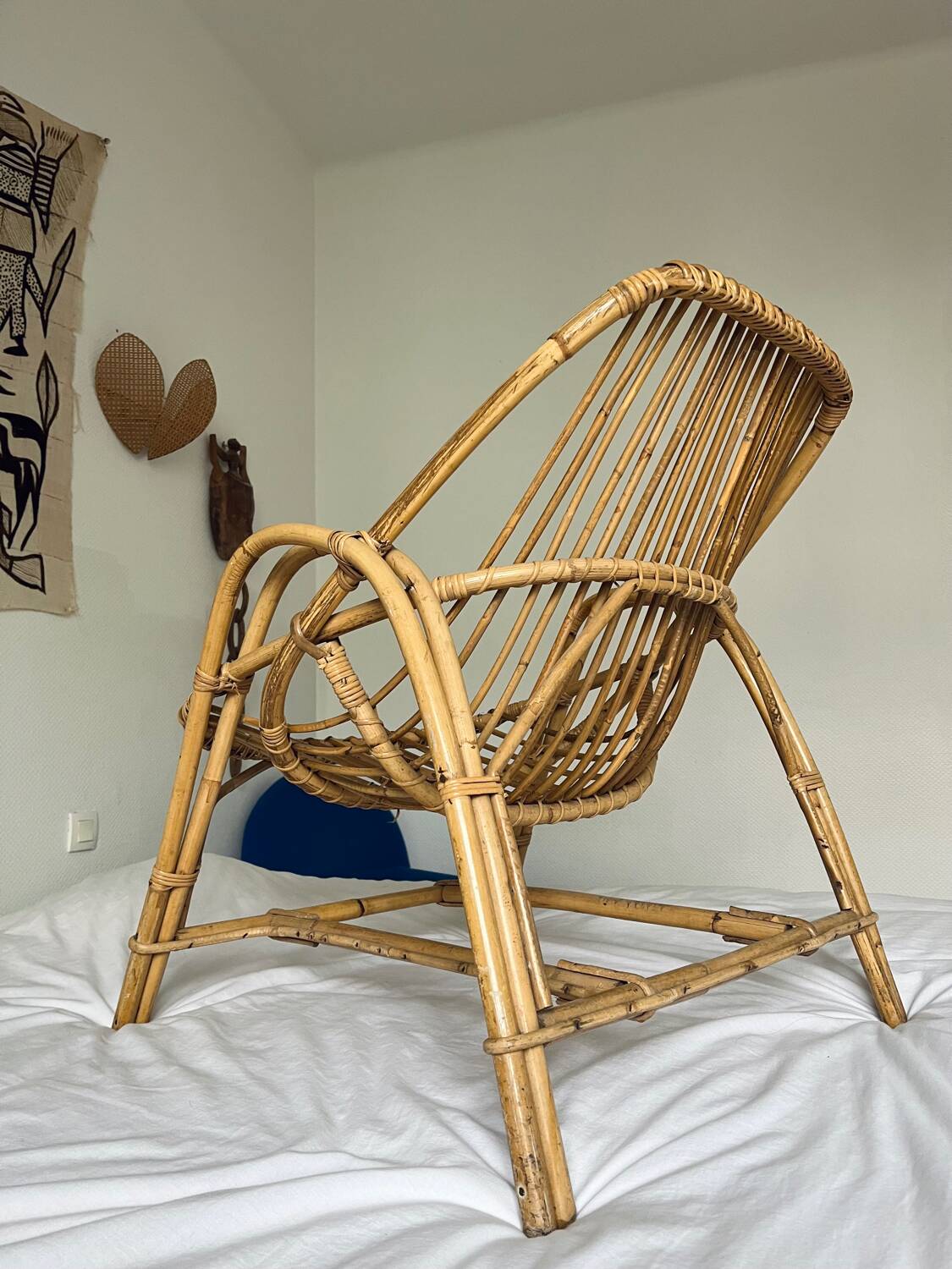 Vintage rattan armchair