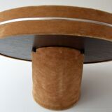 Mirror round support 1970 vintage Velvet 42cm