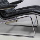 1970s Swedish Leather Chaise by Sam Larsson for DUX