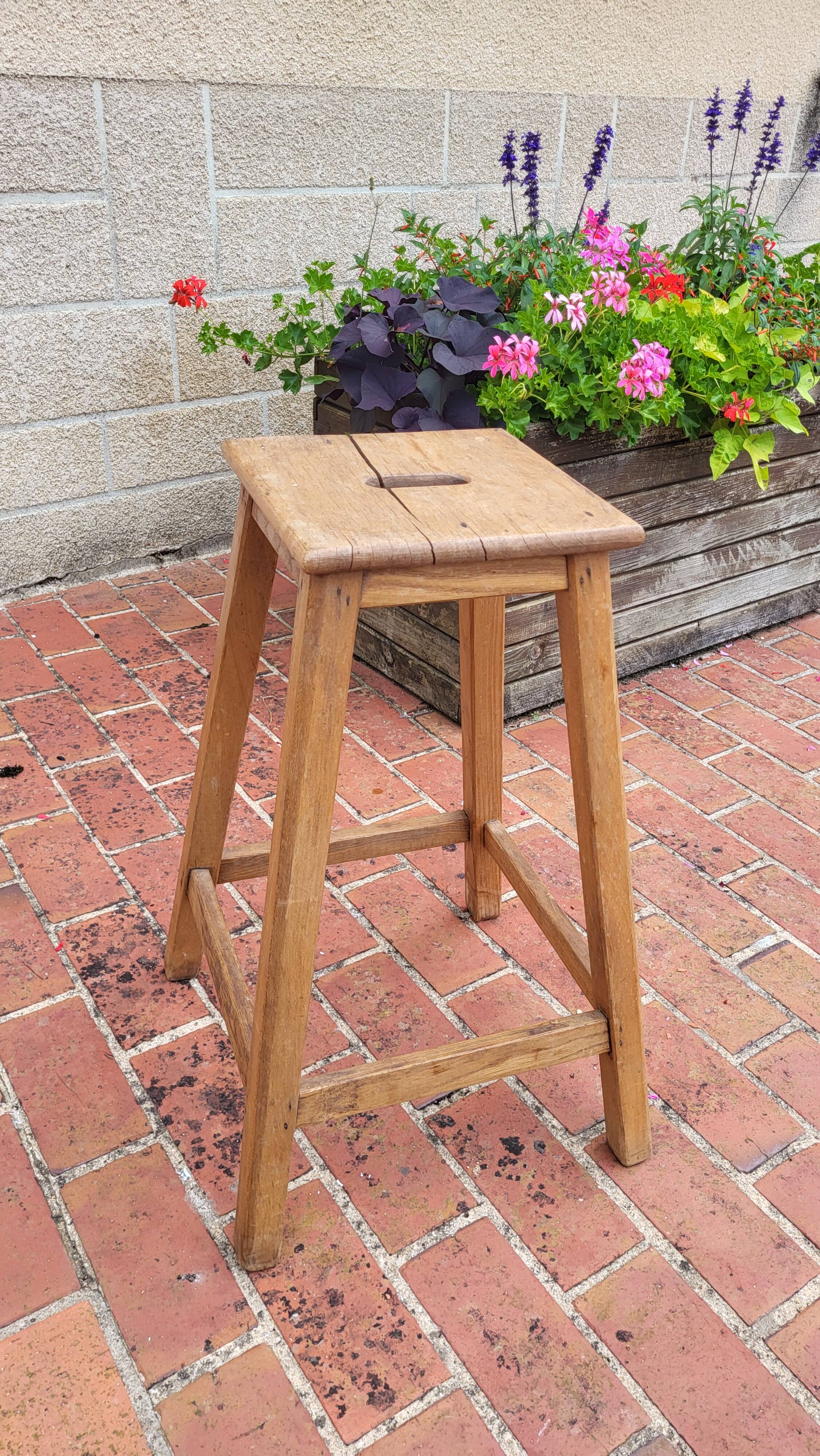 Wooden workshop stool