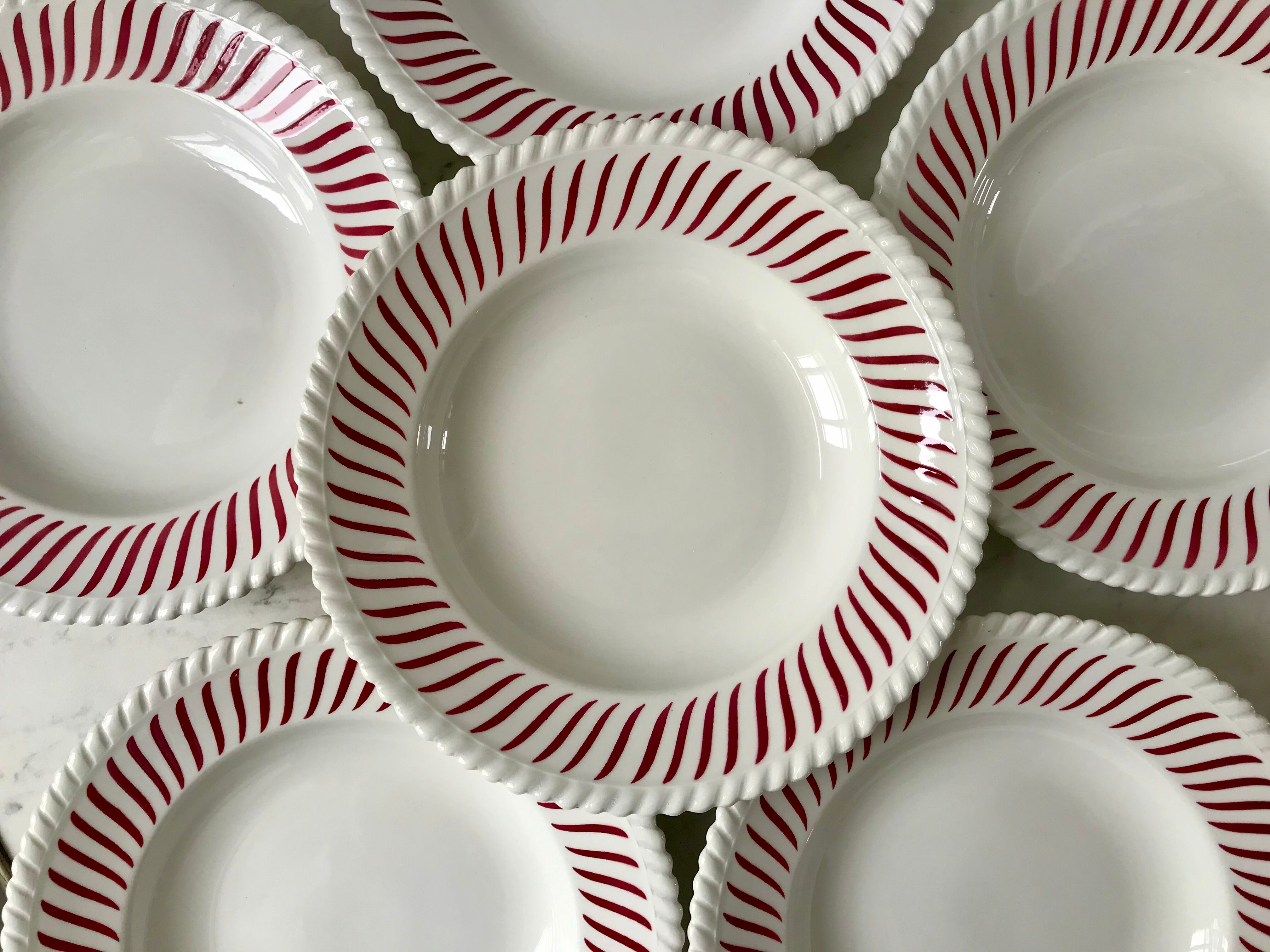 lot of 6 hollow plates FB Badonviller serrated years 30-40