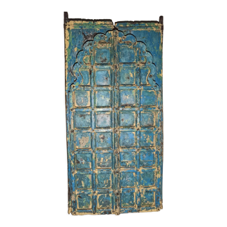 Old blue wooden door