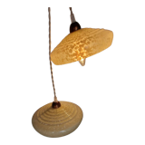 Two glass hanging lamps from clichy art deco period