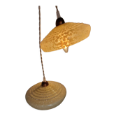 Two glass hanging lamps from clichy art deco period
