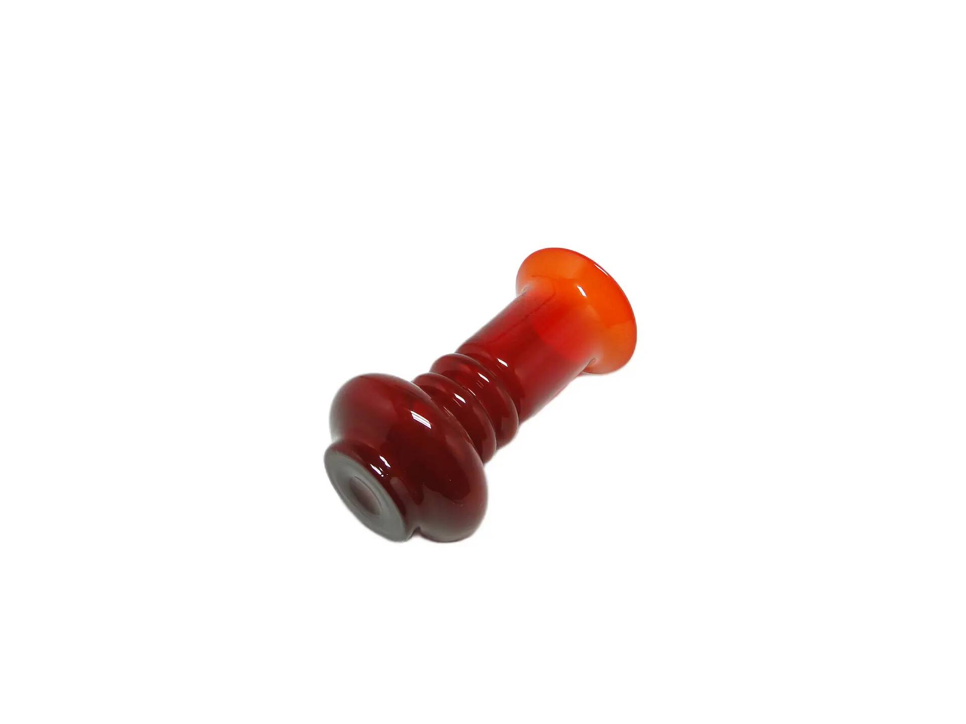 Mid-century modern vase, red glass, by L. Fiedorowicz, Poland, 1970s