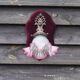 Art Nouveau Wall Sconce: French Metal, Opaline Rose Shade, C1950s
