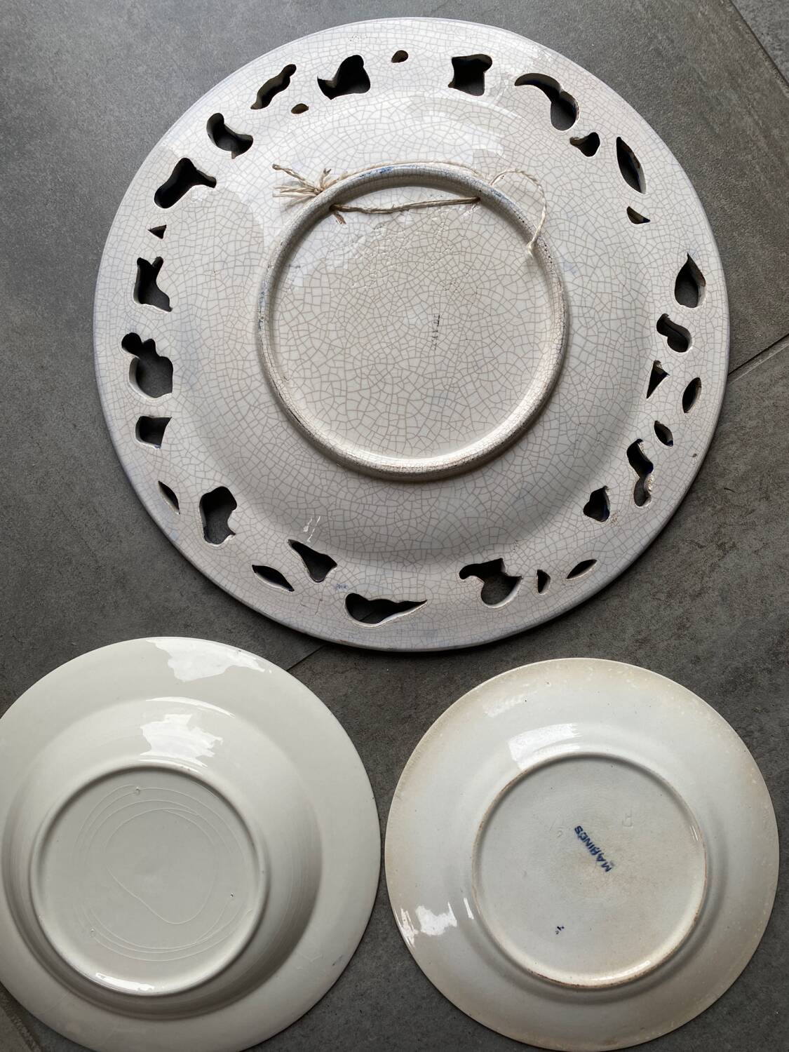 Trio of blue plates