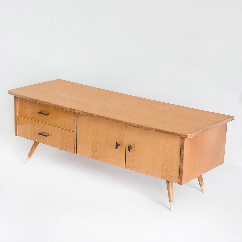 Vintage low sideboard / TV cabinet (former dressing table). France, 1960s