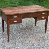Solid oak desk from the 1930s with spindle legs