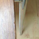 Multiplied wooden chair and chrome feet, vintage 60/70s