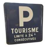 Ancien panneau de signalisation plaque émaillée 1974