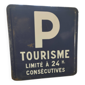 Ancien panneau de signalisation plaque émaillée 1974