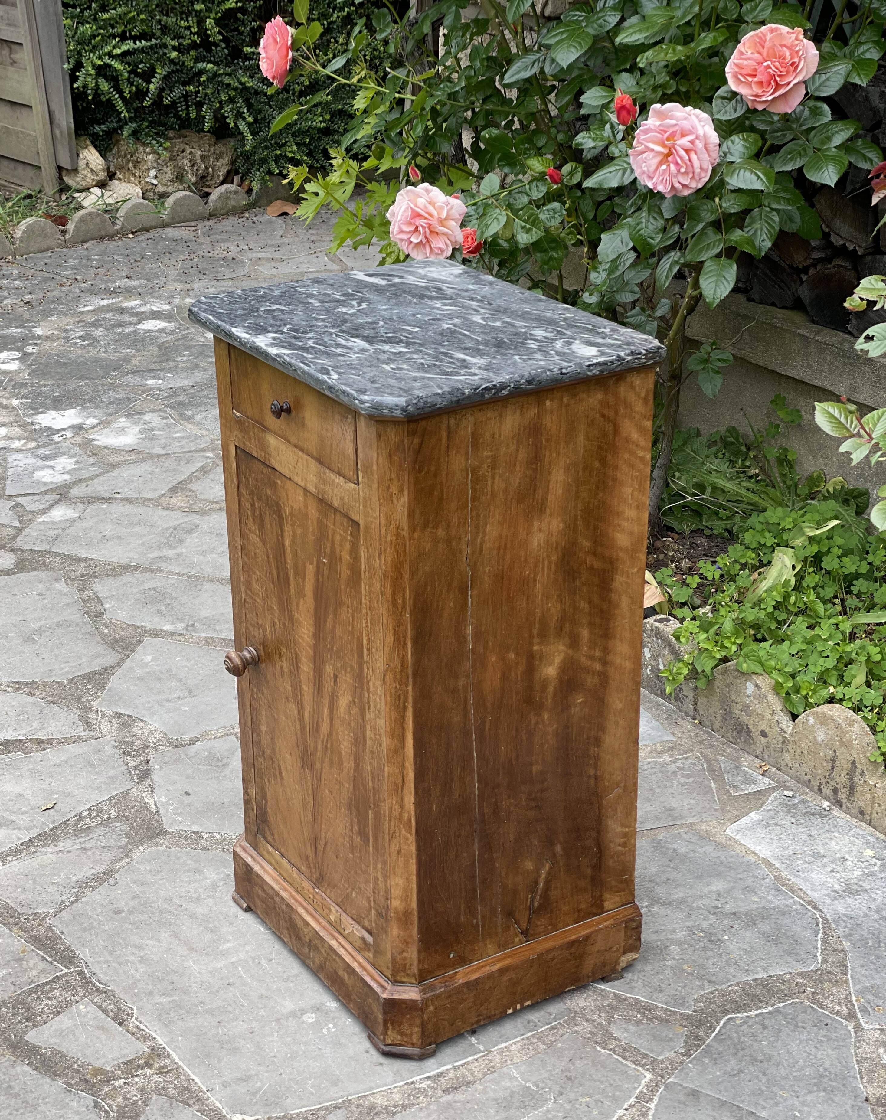 Nightstand - bedside table with marble top