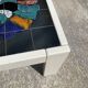 Vintage coffee table in wood and ceramic signed from the 70s-80s.