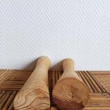 Scandinavian brutalist wooden candle holders