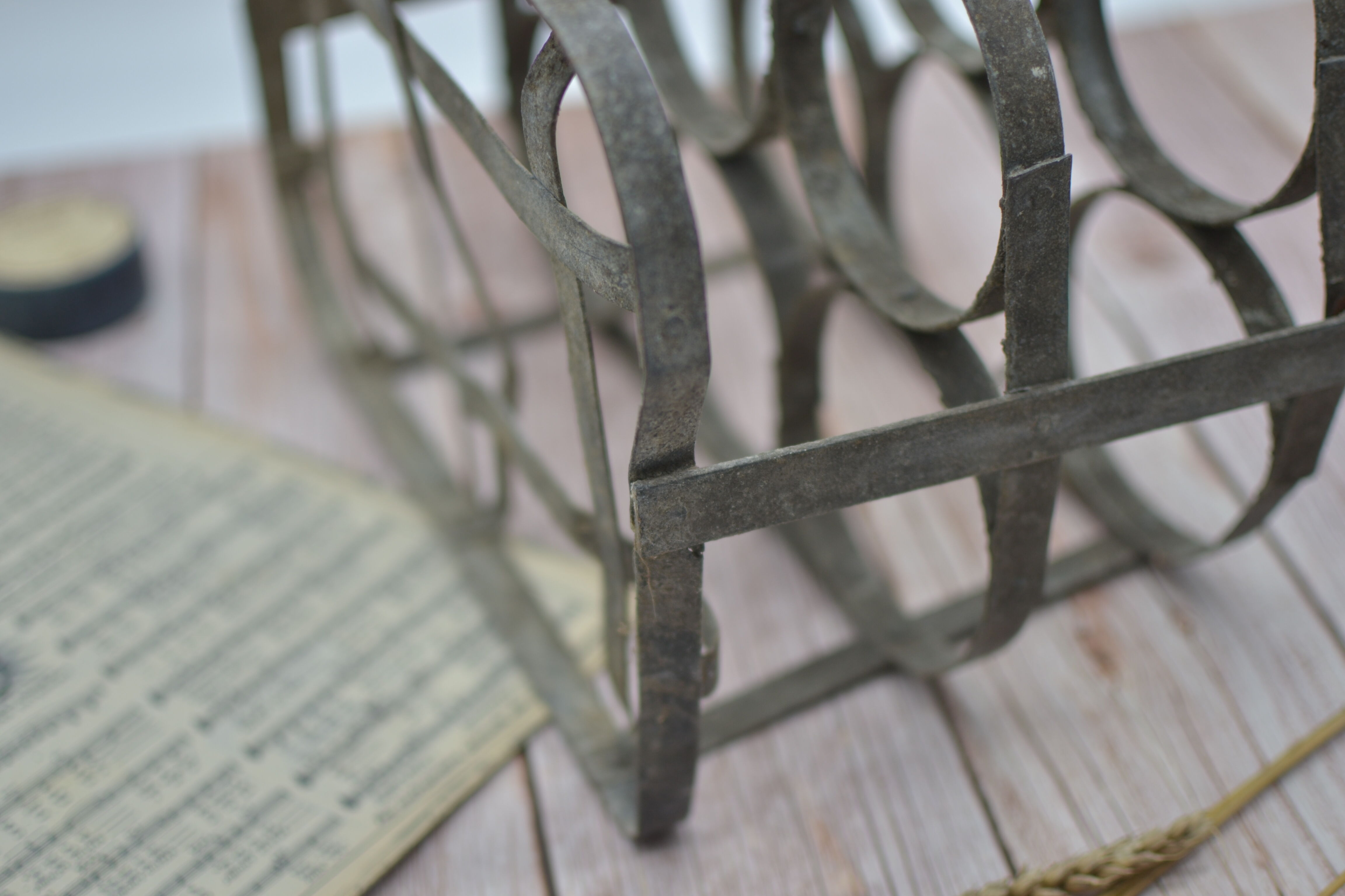 Old metal bottle holder