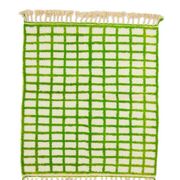 Tapis berbère marocain à carreaux verts et blancs