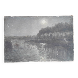 Old oil painting representing a landscape