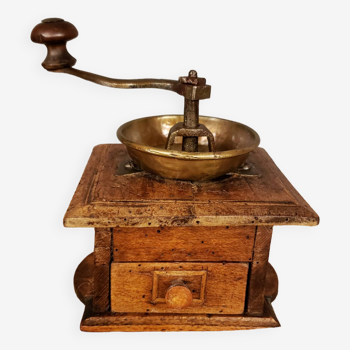 Old wooden coffee grinder 1850