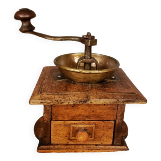 Old wooden coffee grinder 1850