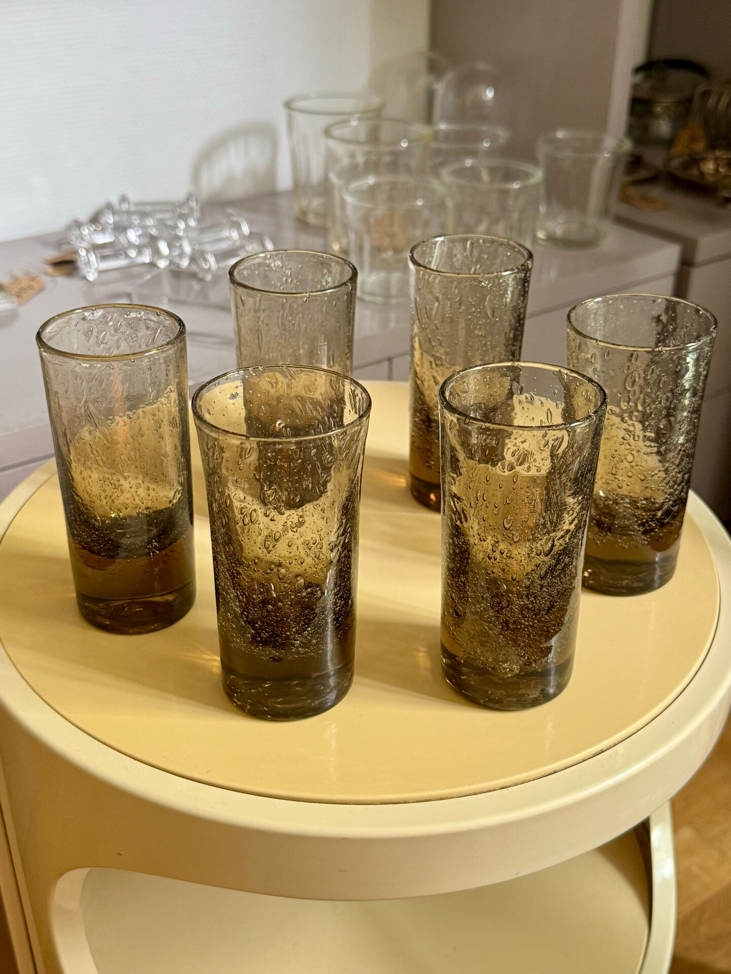 Verres tubes en verre soufflé fumée