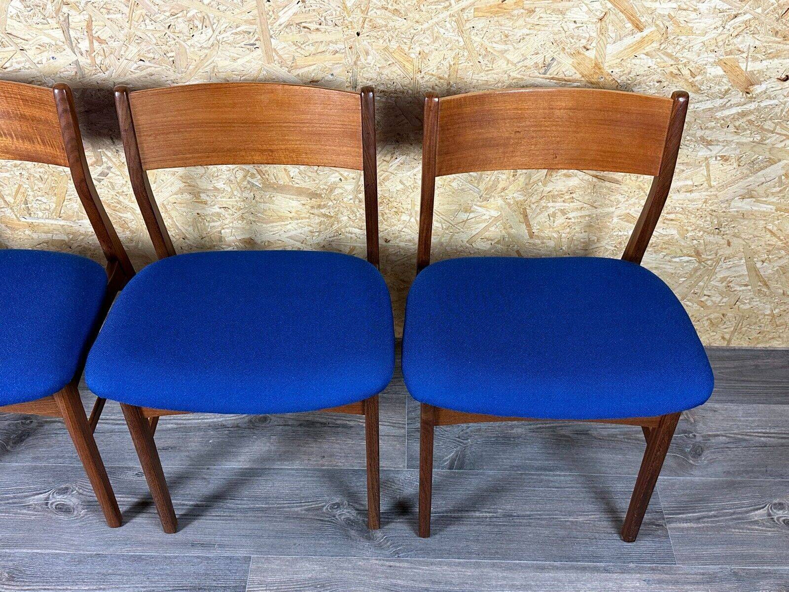 4x 60s 70s Teak Chair Dining Chair Danish Modern Design Denmark