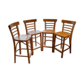 Lot 4 chaises hautes style bistrot en bois