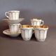 Set of 5 cups and saucers Paris Porcelain - Louis Philippe