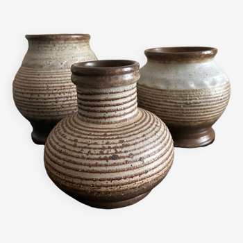 3 stoneware vases 1970