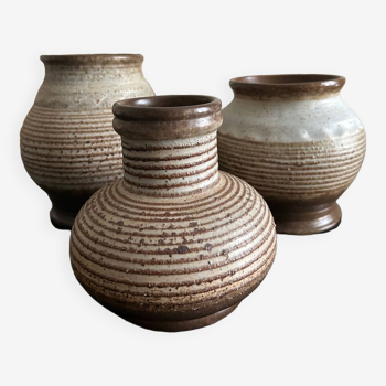 3 vases grés 1970