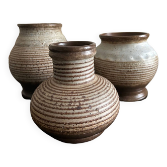 3 stoneware vases 1970