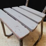 6 vintage garden chairs made of wood and metal