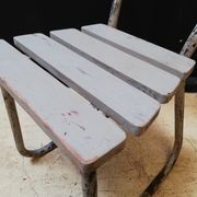 6 vintage garden chairs made of wood and metal