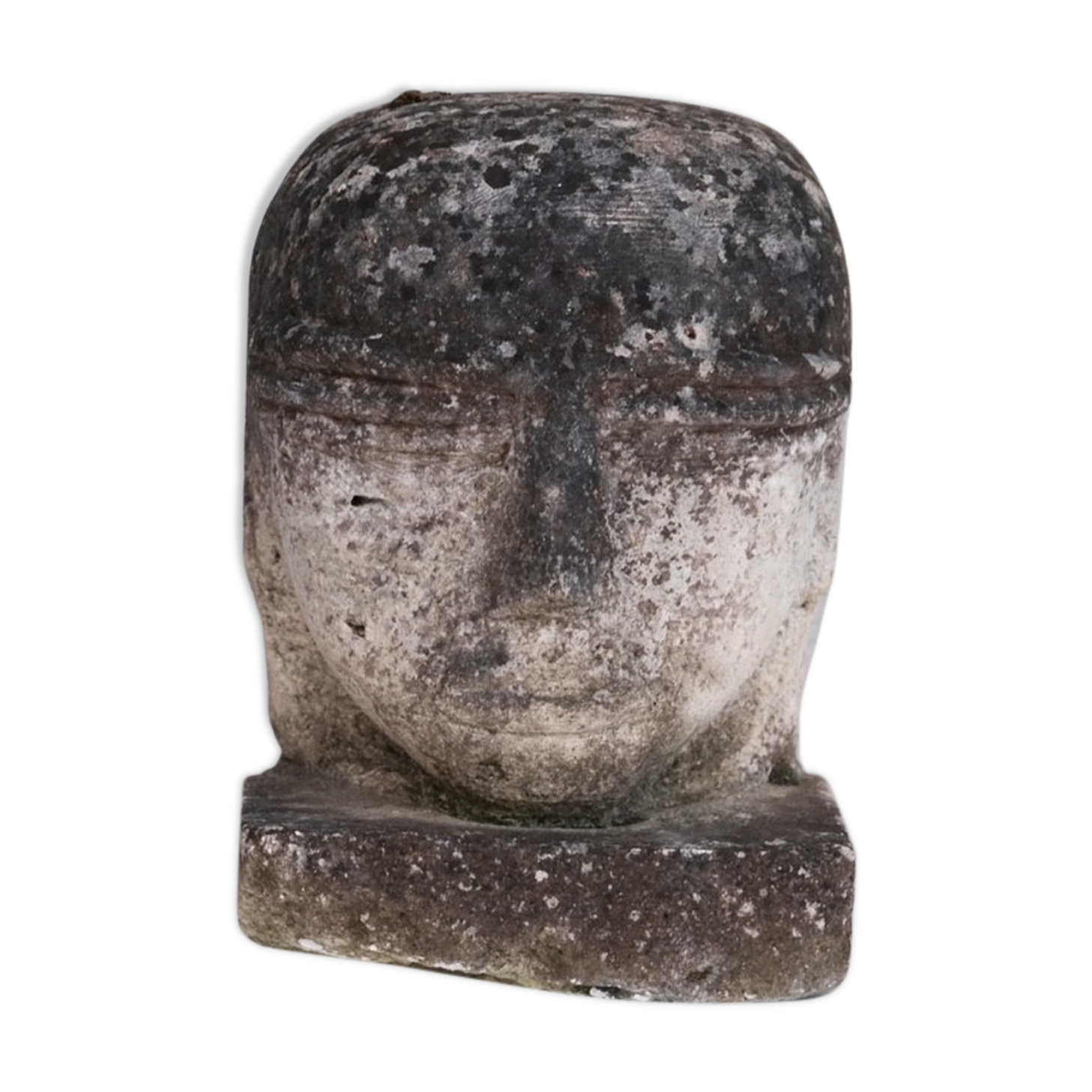 Unusual carved stone french head sculpture