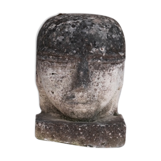 Unusual carved stone french head sculpture