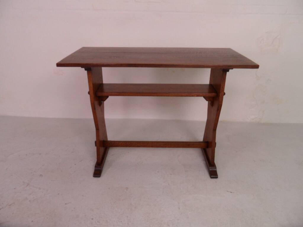 Brutalist oak sidetable  writing table