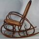 Vintage curved wood rocking chair for children with recent caning model D912.