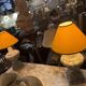 Pair of veined marble lamps