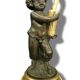 Faun lamp in Clodion style, Louis XVI, early 1900s - gilded and patinated bronze.