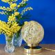 Vintage Art Deco globe table lamp in yellow Clichy glass.