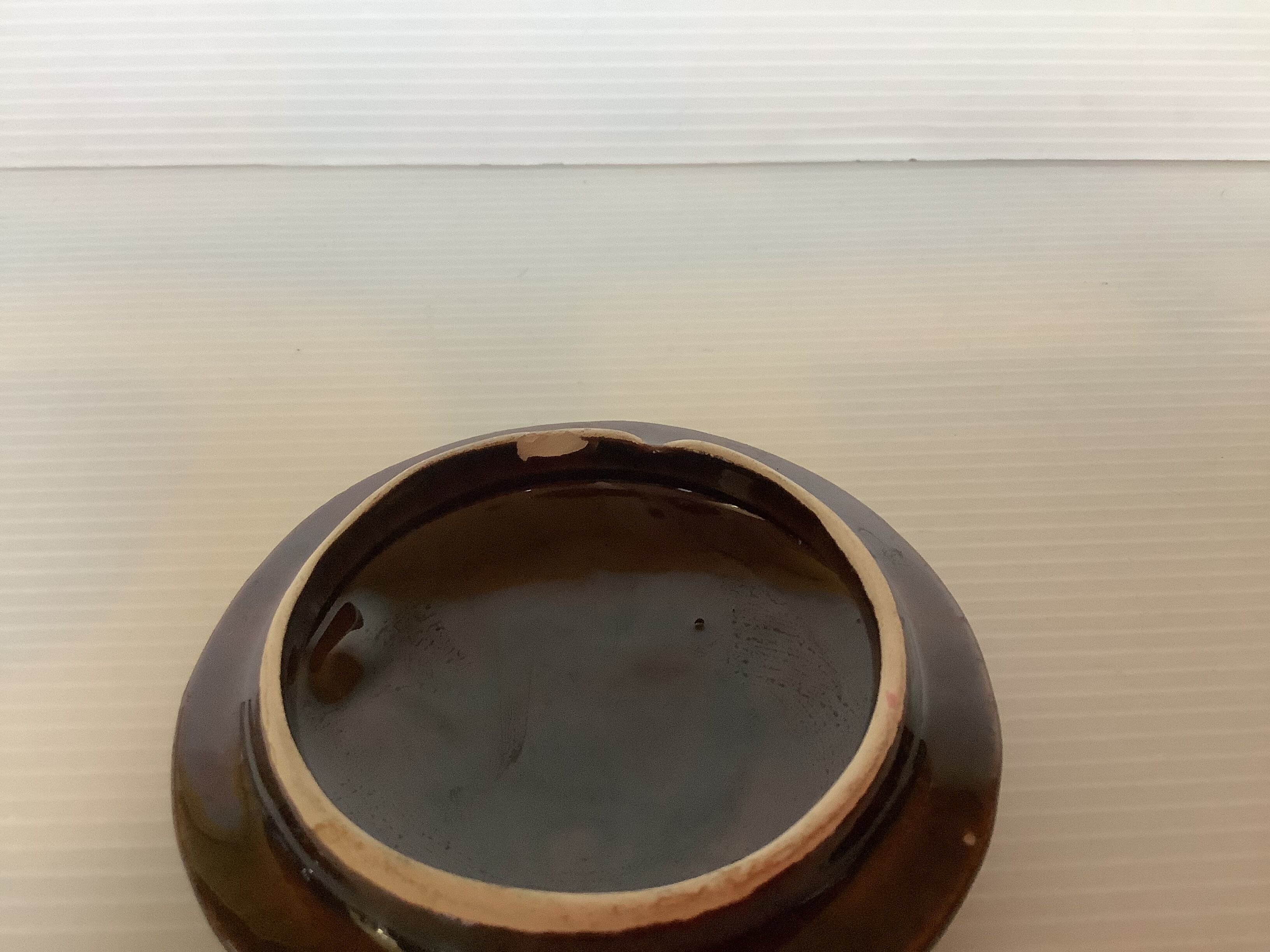 Vallauris ceramic box orange brown