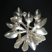 set of 12 silver dessert spoons - silversmith DOUTRE ROUSSEL - mid 19th century