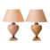 Pair of Salmon Pink Ceramic Table Lamps by Louis Drimmer, New Lampshades