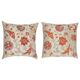 SET OF 2 - 100% Silk Cushion Covers. Embroidered Accent Pillows. Traditional Throw Pillows