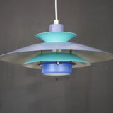 Design lamp by Jeka Metaltryk, Model Volga - Denmark 1970 - Full restored in purple and blue colors