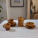 Mustard yellow glazed stoneware coffee set