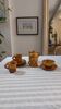 Mustard yellow glazed stoneware coffee set