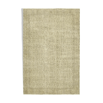 Hand-Knotted Vintage Turkish Beige Rug 203 cm x 309 cm - 38989